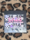large black and purple kuromi press on nails