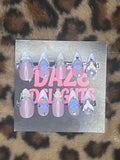 medium blue almond press on nails