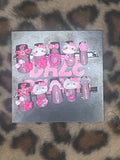 medium pink hello kitty press on nails
