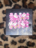 X-small pink and gold hello kitty press on nails