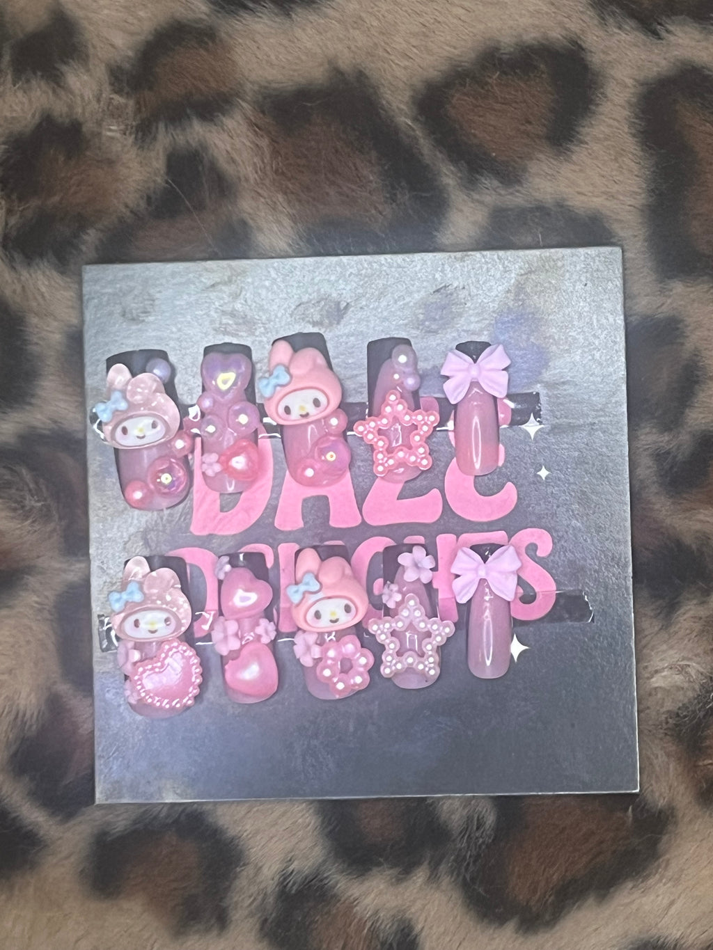 x-small pink my melody press on nails