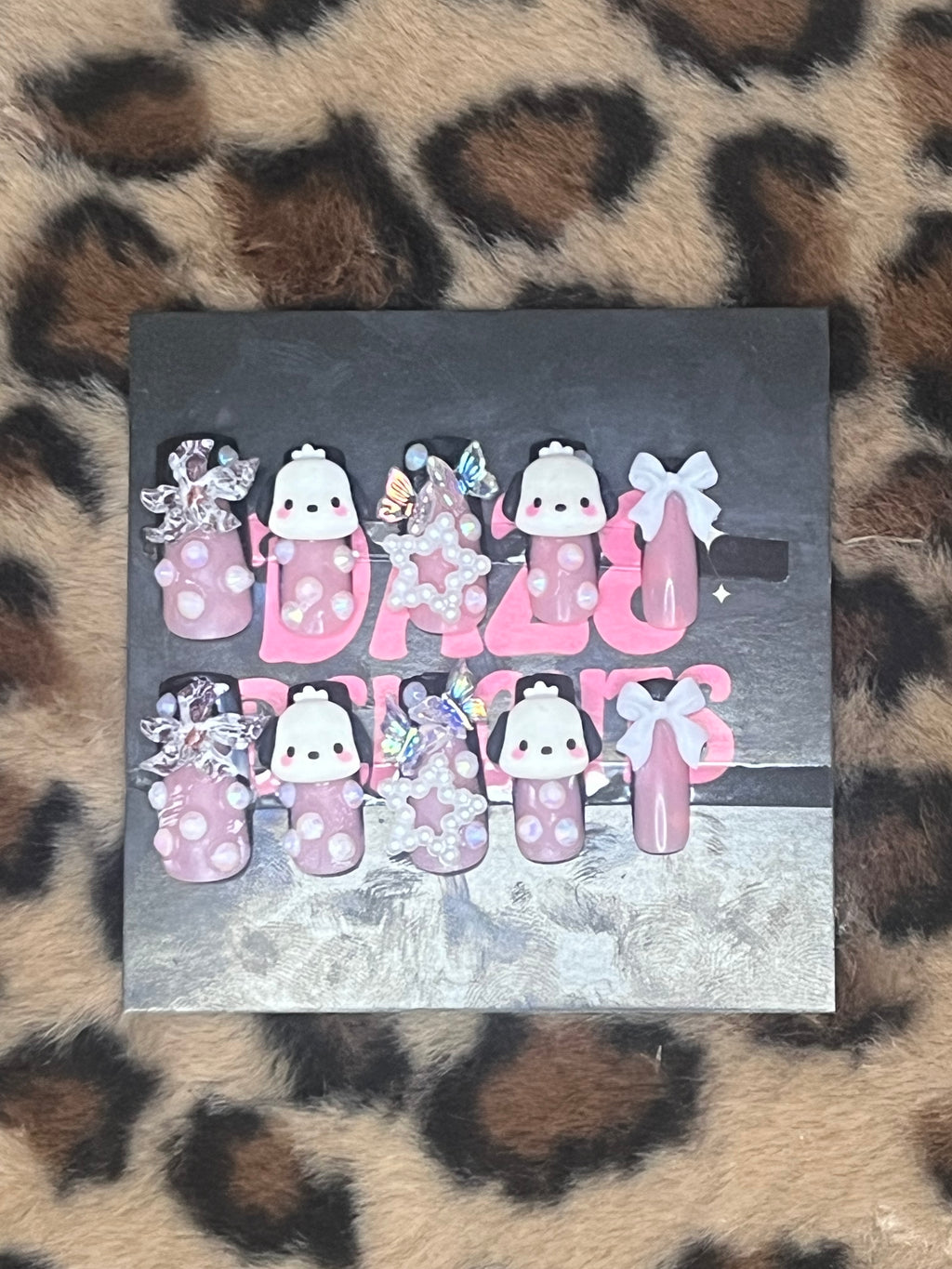 x-small white pochacco press on nails